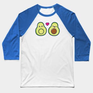 Cute Couple Avocado Cartoon Baseball T-Shirt